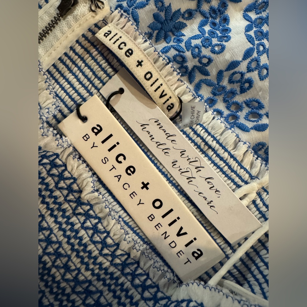 Alice + Olivia Sky Blue and White Maxi Dress - Picture 8 of 8
